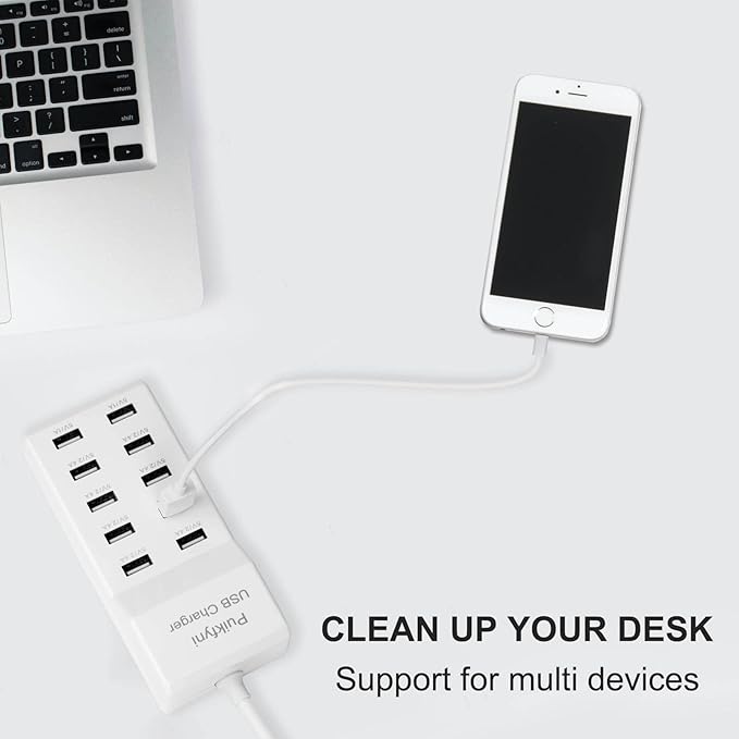 10-Port USB Charger Station, Smart Multiple Charging Block/USB Power Strip - Image 7