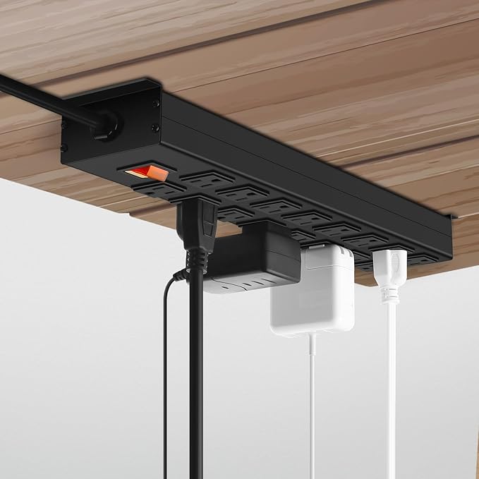 HHSOET Metal 16 Outlet Mountable Power Strip, Wall Mount Garage Workbench Socket - Image 6