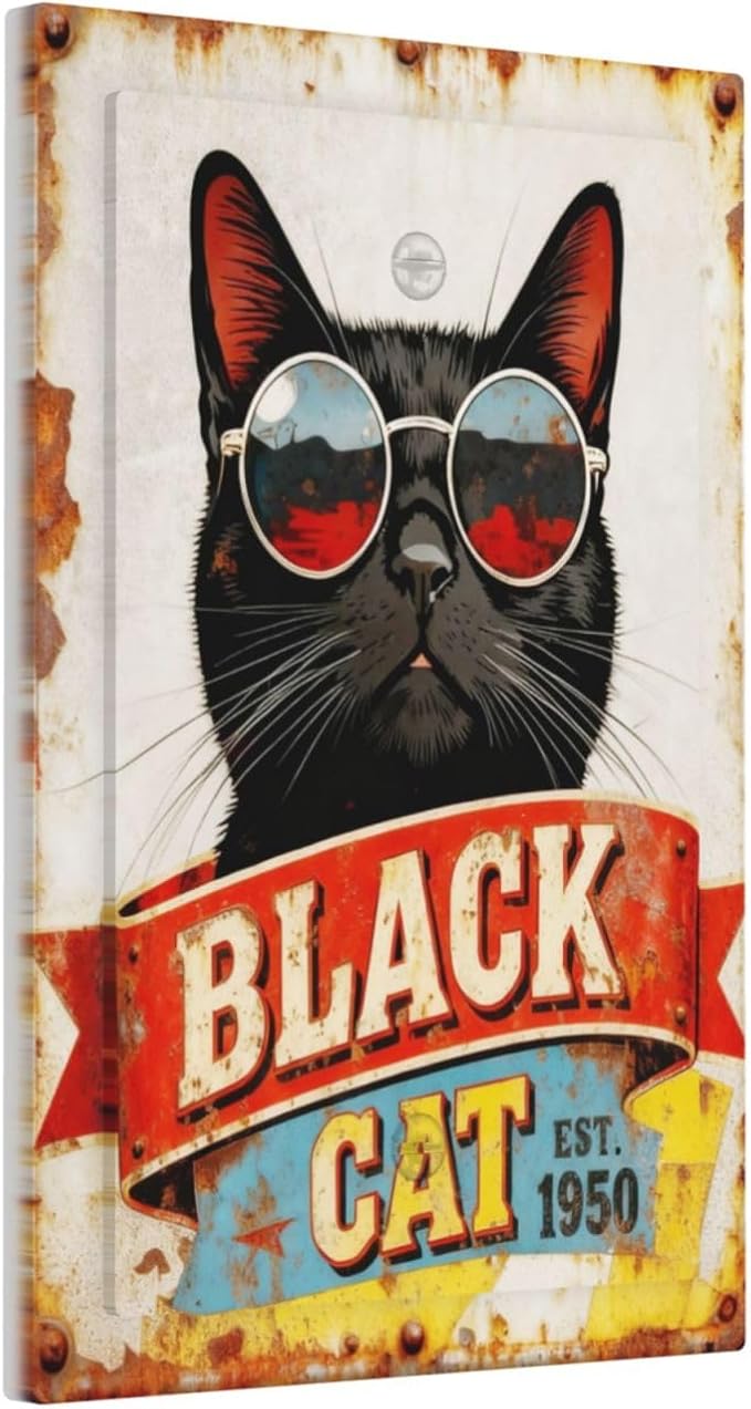 Bvtewkhz Black Cat Vintage No Device Single Blank Decorative Outlet Covers - Image 2