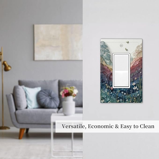 Bvtewkhz Wildflowers Rustic Flowers Floral Plants 1 Gang Single Rocker Wall - Image 6