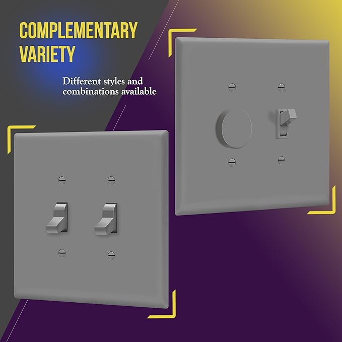 ENERLITES Jumbo Double Toggle Switch Cover, Two Gang Light Switch Wall Plate - Image 5