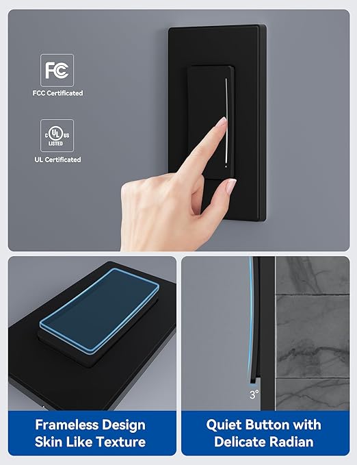 ELEGRP Smart Dimmer Light Switch DTR30, Single Pole or 3 Way, 2.4GHz Wi-Fi - Image 3