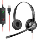 Callez Wired USB Headset with ENC Dual Noise Cancelling Mics, On-Ear Computer by Callez