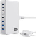 200W USB C Charger Block, GaN IV Charging Station 8 Ports, QC4.0 Fast Charging by LanLuk