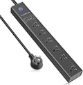 15 Ft Power Strip Surge Protector, 6 Outlets and 4 USB Ports, Flat Plug Power by AUOPLUSOFFICIAL