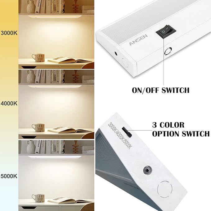 Ansen 4Packs of Under Cabinet Lighting Hardwired, 36IN 22W 1426LM, Dimmable Led - Image 2