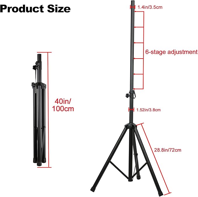Howonder Heavy Duty Speaker Stand, PA Speaker Stand, Speaker Tripod Stand - Image 6