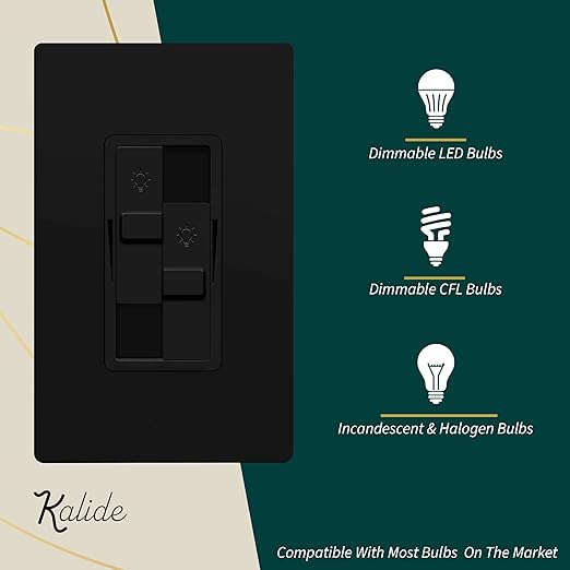 TOPGREENER Kalide Dual Load Dimmer Light Switch, Double LED Dimmer Switch - Image 3