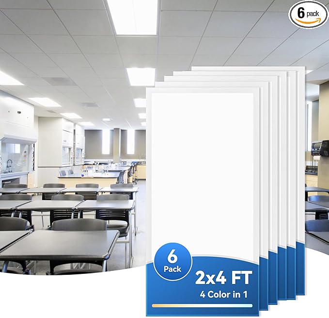 CycevSun 6-Pack 2x4 LED Flat Panel Light Drop Ceiling, 40/50/60W Selectable by CycevSun