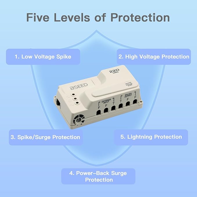 BSEED Wiring Surge Protector, Adjustable Voltage, Power Suppressor Protector - Image 5