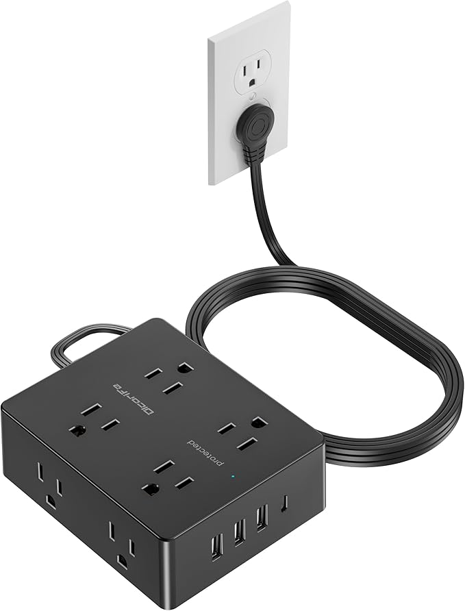 Surge Protector Power Strip, Olcorife 25ft Long Extension Cord by olcorife