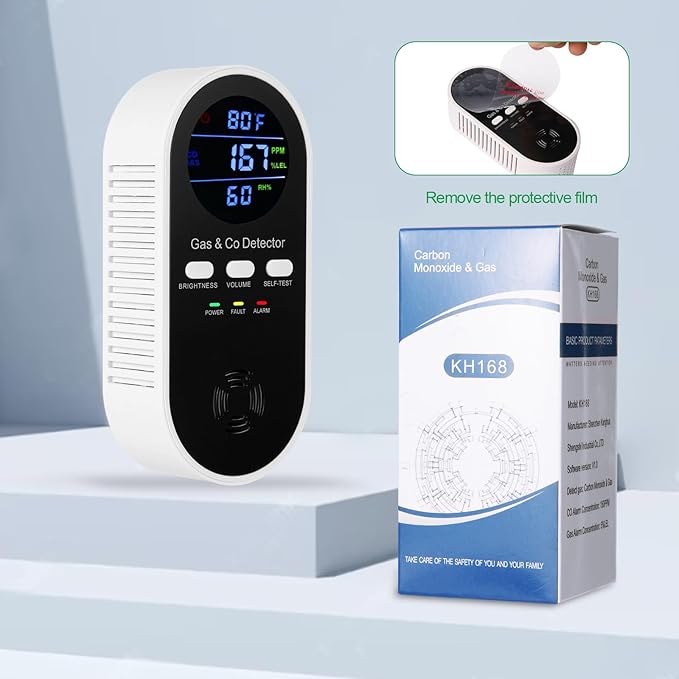 5-in-1 Carbon Monoxide Alarm & Natural Gas Leak Detector, Plug in Combustible - Image 8