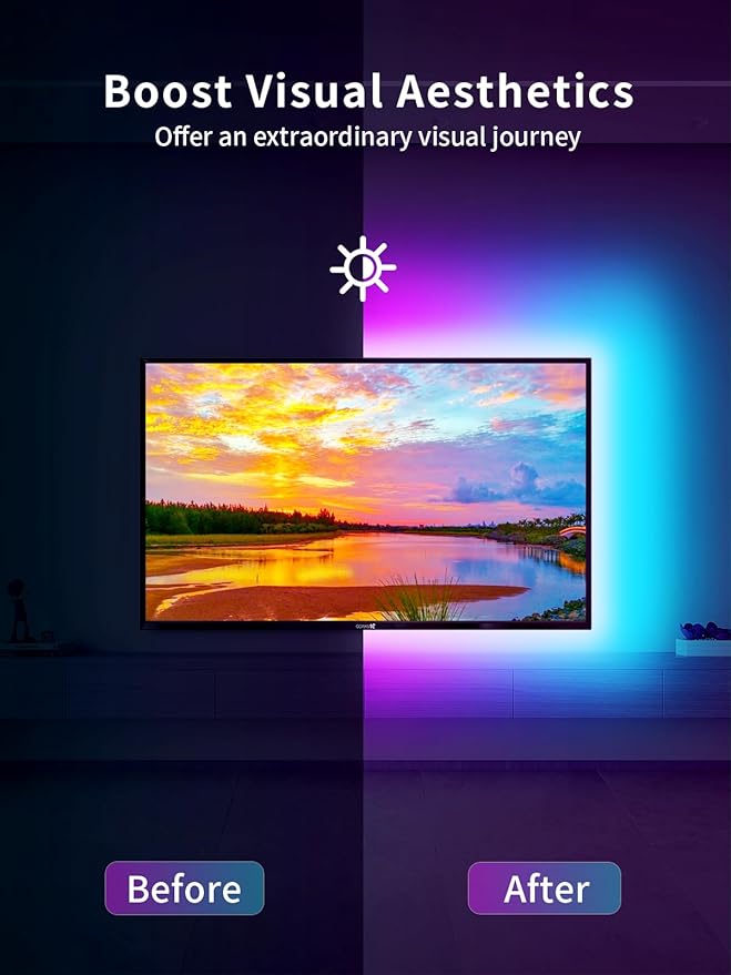 KANTUTOE LED Lights for TV, 23ft Backlights for 75-100in TV, RGB Backlight - Image 4