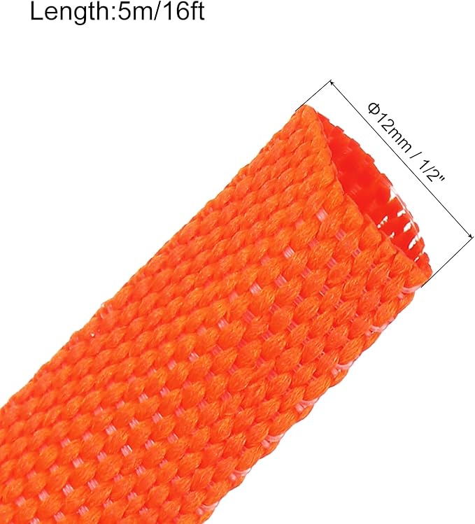 MECCANIXITY Braided Cable Sleeves Heat Shrinkable Fabric Sleeving, 1/2" 16ft - Image 2