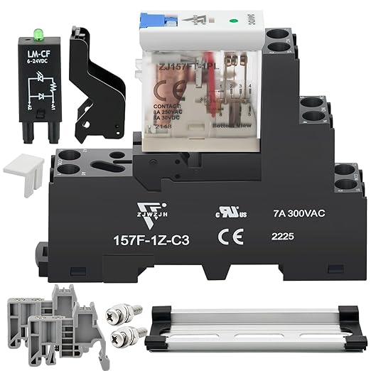 12 Pcs 12Amp Power Relay Switch UL Listed 24V DC Relay Coil, 5 Pin SPDT 1NO 1NC - Image 3