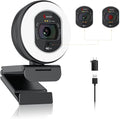 Angetube 4K Webcam with Light for PC: UHD 4K, TOF Auto Focus, Dual AI by Angetube
