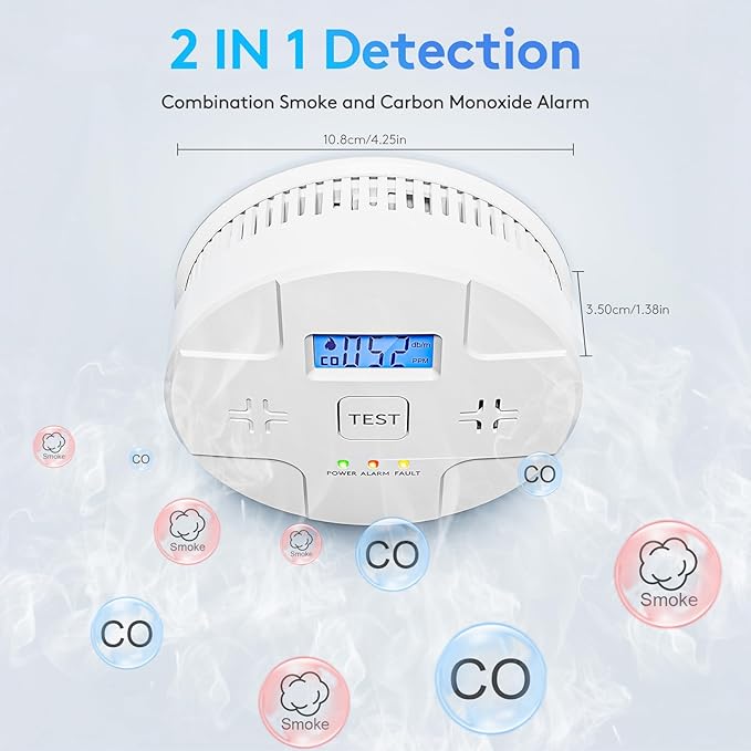 6 Packs, 2 in 1 Technology, Carbon Monoxide Detector, Co Alarm, 85db Alert - Image 4