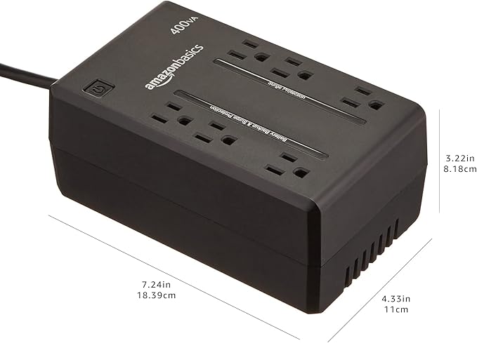 Amazon Basics UPS Battery Backup & Surge Protector 400VA/255W, 6 Outlets - Image 6