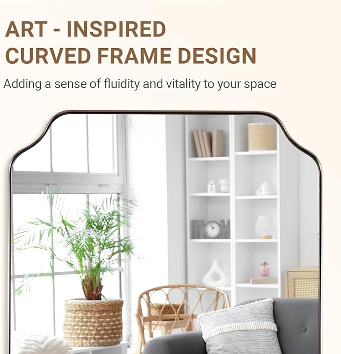 ANDY STAR Chrome Bathroom Mirror, 30x40 Inch Polished Chrome Rectangle Mirror - Image 6