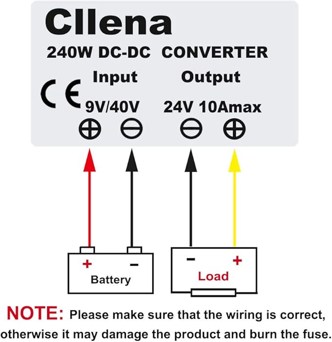 Cllena DC 9V-40V to 24V 10A Automatic Buck Boost Converter Step Down/Up - Image 7