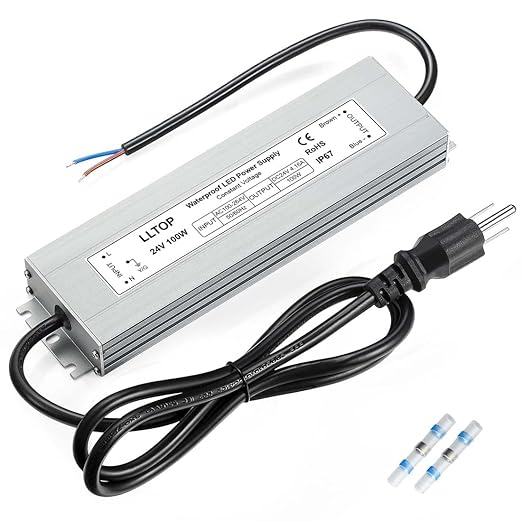 LLTOP LED Driver 100 Watts 100-264V AC to 24V DC 4.16A Power Supply Waterproof by LLTOP
