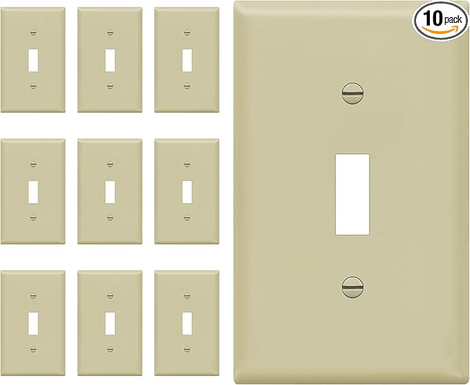 ENERLITES Toggle Light Switch Wall Plate, Gloss Finish, Size 1-Gang 4.50" x by Enerlites