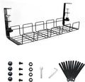 Under Desk Cable Management Tray No Drill 2pack Kit- 15.7'' Long 5.1'' Wide Tray by Freleca
