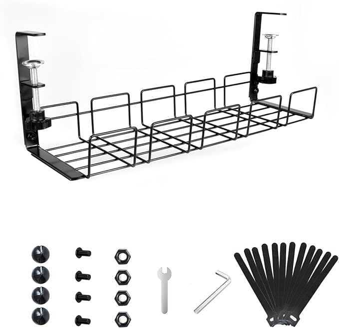 Under Desk Cable Management Tray No Drill by Freleca