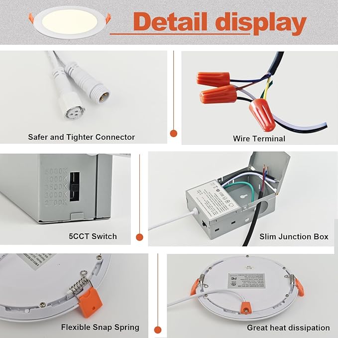 MKUJOO 24 Pack 4 Inch Ultra-Thin LED Recessed Ceiling Light - Image 6