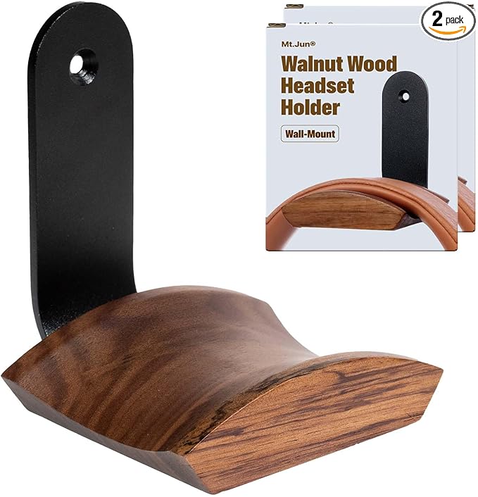 Mt.Jun Wood Headphone Wall Mount Holder, by MtJun