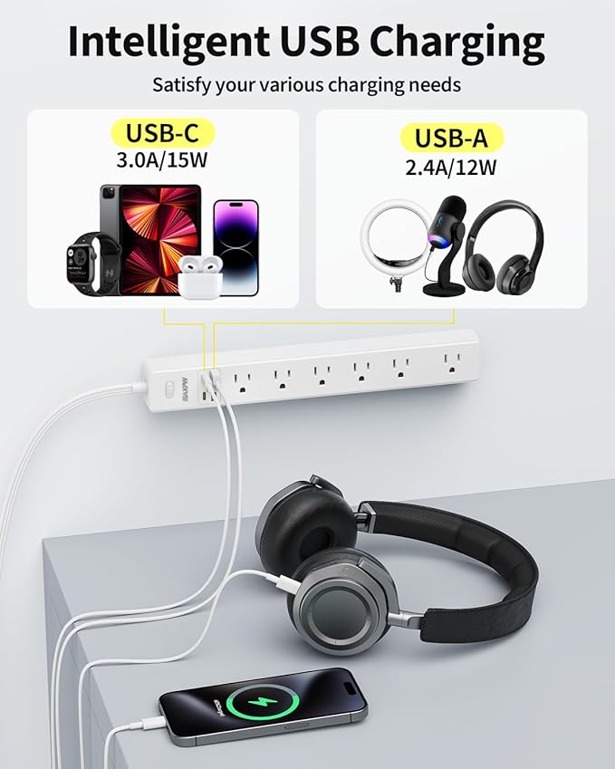 15 Ft Power Strip Surge Protector - Image 4