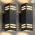 Zinola Dusk to Dawn Outdoor Lighting 2 Pack, Modern Outdoor Wall Lights Black by Zinola