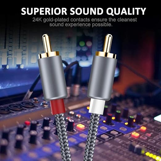RCA Cable, 2RCA Male to 2RCA Male Stereo Audio Cables【10M/32FT, Hi-Fi Sound - Image 2