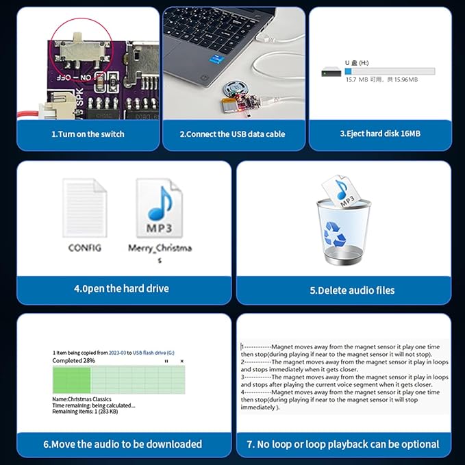 Voice Module, MP3 Music Sound Chips, 16MB Sound Module - Image 7