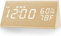 JALL Digital Alarm Clock, with Wooden Electronic LED Time Display, 3 Alarm by JALL