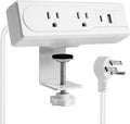 Desk Clamp Power Strip with 10Feet Extension Cord, 45 Degree 3-Prong Thin Flat by Unknown