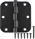 Matte Black Door Hinges 3.5 Inch Rounded 12 Pack Interior 3 1/2" Flat Iron by TDCHINGES