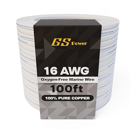 GS Power 100 Ft Duplex Marine Wire, 16 Gauge Wire, Oxygen-Free Tinned Copper 16 by GSPower