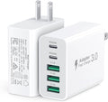 60W Fast Charger Block, 5-Port Dual 30W PD Charging Adapter+QC 3.0 Wall Plug by Dulums