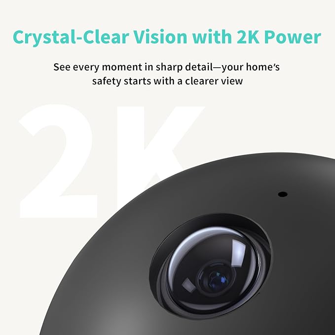 2K Indoor Security Camera, AI Human Pet Motion Detection, 2.4/5 GHz, 360° Pan - Image 2