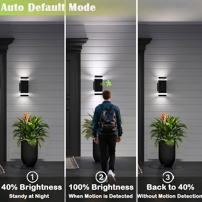 rosykite Motion Sensor Outdoor Wall Lights, Dusk to Dawn Exterior Light Fixtures - Image 2