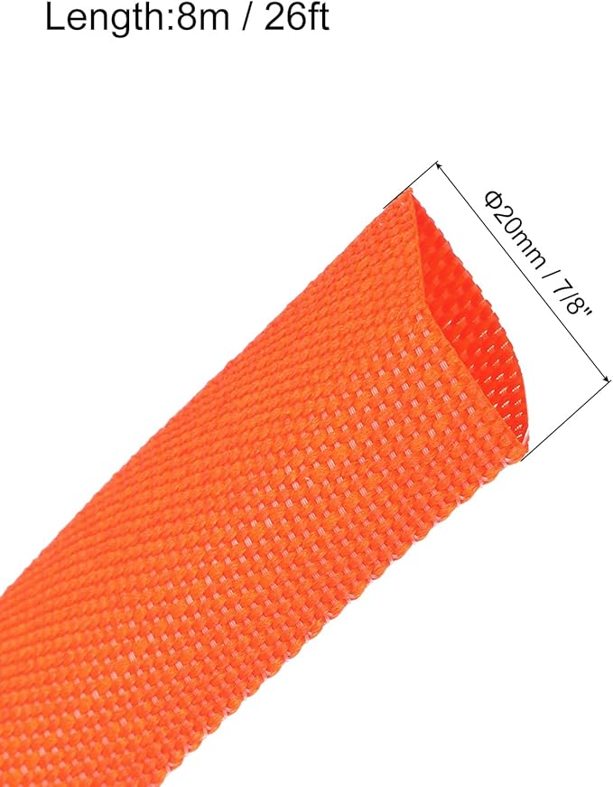 MECCANIXITY Braided Cable Sleeves Heat Shrinkable Fabric Sleeving, 7/8" 26ft - Image 2