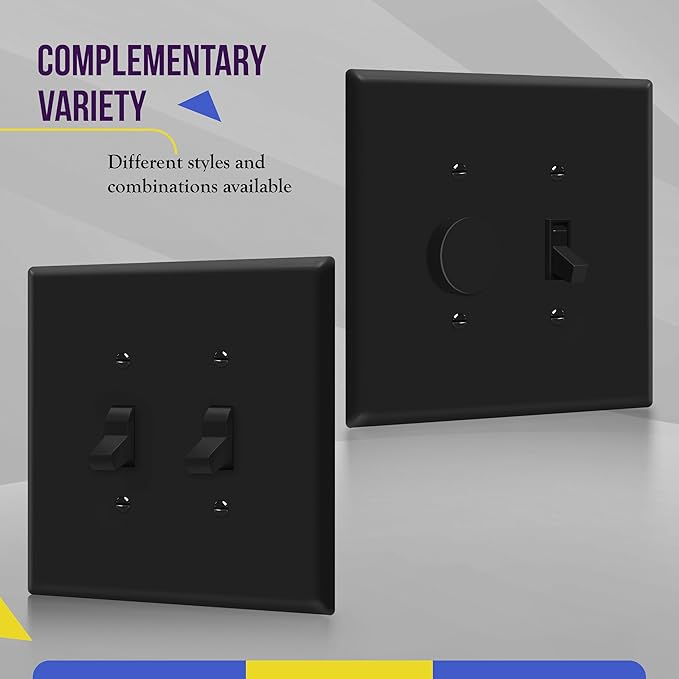 ENERLITES Double Toggle Switch Cover, Two Gang Light Switch Wall Plate - Image 6