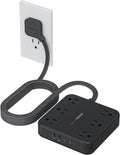 TESSAN Flat Plug Extension Cord 15 Ft, 2100J Surge Protector Power Strip by TESSAN