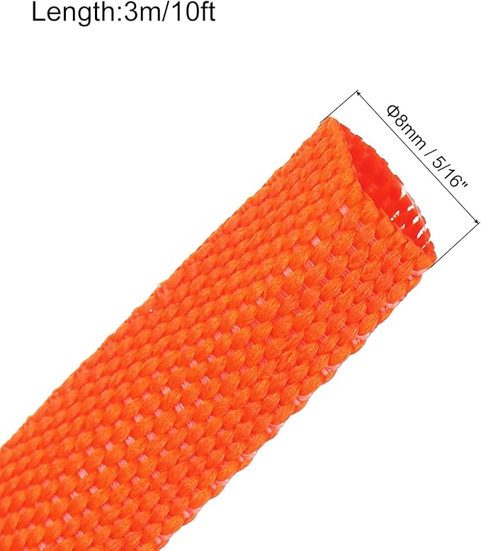 MECCANIXITY Braided Cable Sleeves Heat Shrinkable Fabric Sleeving, 5/16" 10ft - Image 2