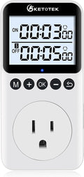 KETOTEK KTTS02 Digital Timer Outlet Plug in Timer Switch Socket Indoor Infinite by KETOTEK
