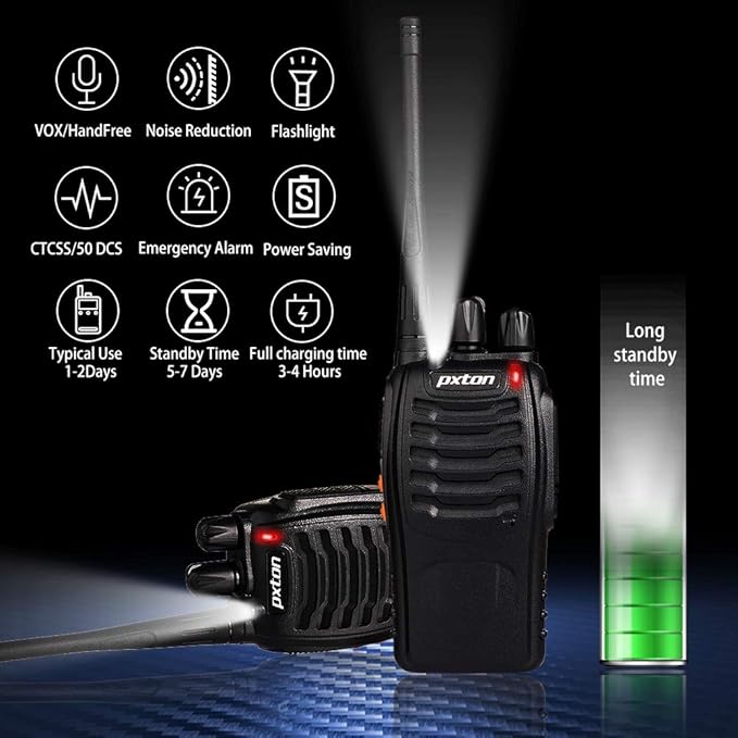 pxton Walkie Talkies for Adults Two Way Radios Long Range - Image 2