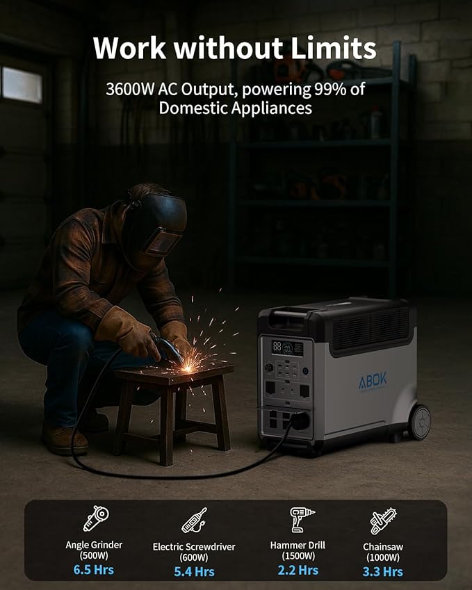 Portable Power Station with Extra Battery, 3840Wh LiFePO4 Battery, 3600W - Image 8