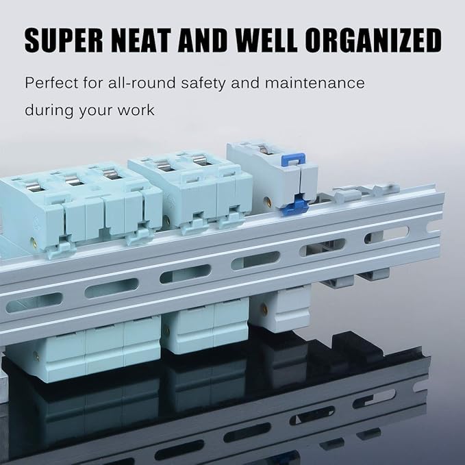VAMRONE 6 Piece Aluminum DIN Rails, 4 Inches Long, 35mm Wide, 7.5mm High - Image 2