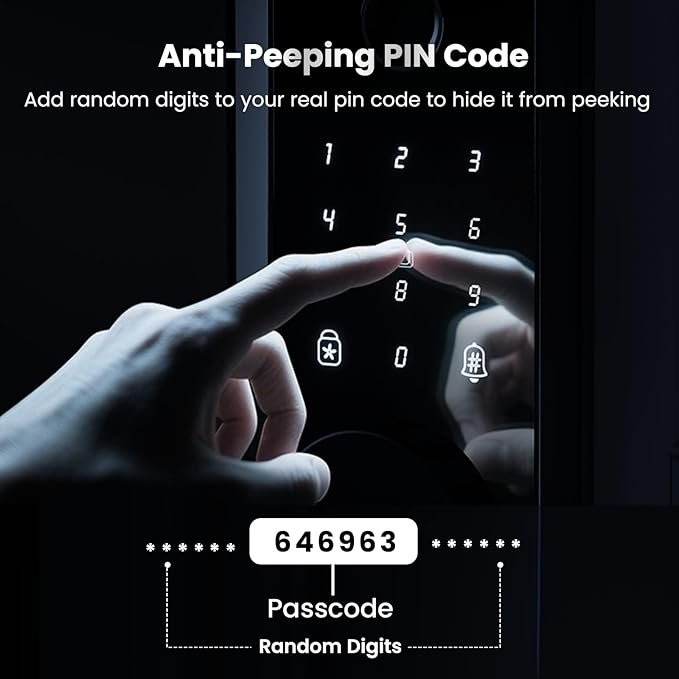 Biquole Smart Lock with Handles, Fingerprint Door Lock App Control, Keyless - Image 7